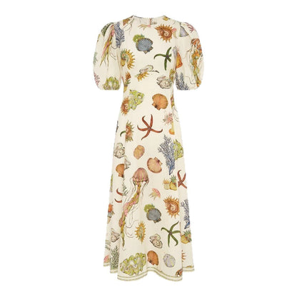 Lantern Sleeve Casual Fashion Round Neck Dresses