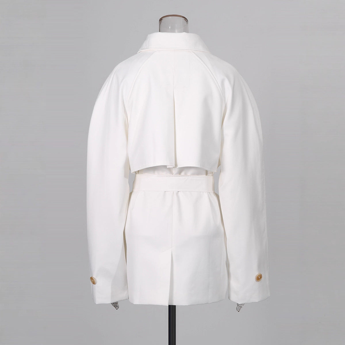 Women's Style Temperament Polo Collar Solid Color Long-sleeved Coats