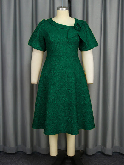 Sleeve High Waist Dress Party Commuter Dresses