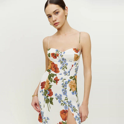 Split Knee-length Sexy Slim Mid-length Strap Dresses