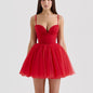 Women's Sweet Mesh Splicing Sling Princess Pettiskirt Dresses