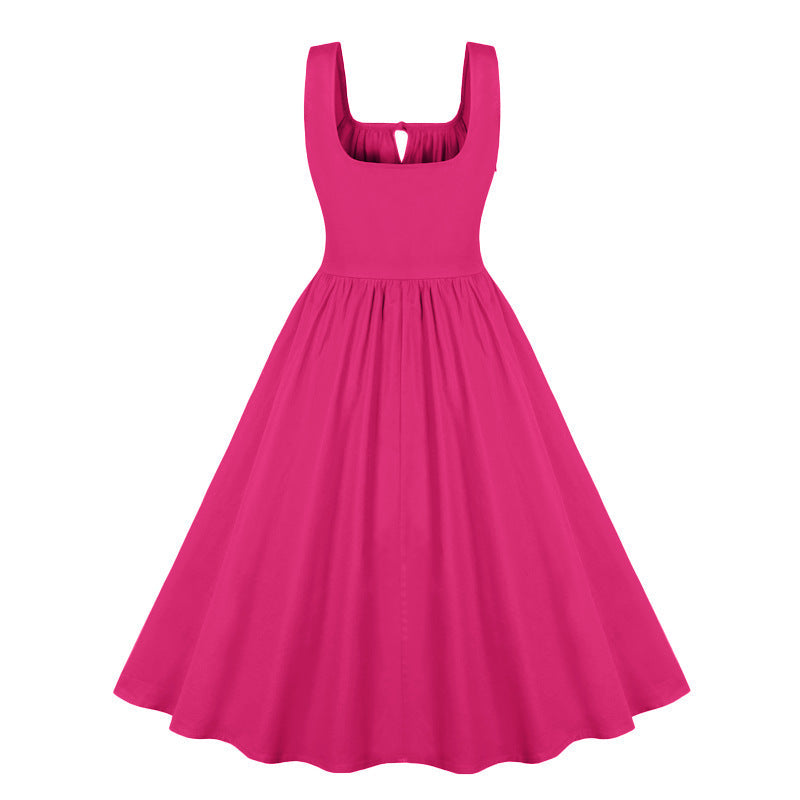 Women's Sleeveless Dress Low-cut Large Plate Autumn Dresses