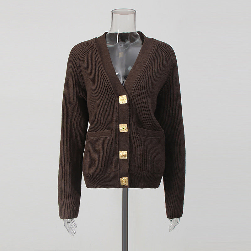 Elegant Knitted Early Autumn Solid Color Sweaters