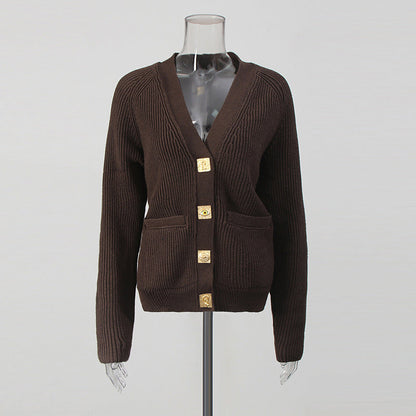 Elegant Knitted Early Autumn Solid Color Sweaters