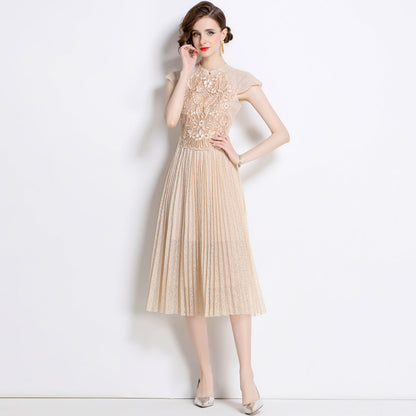 Mature Adult Ceremony Pleated Dress Sweet Western Style Formal Dresses