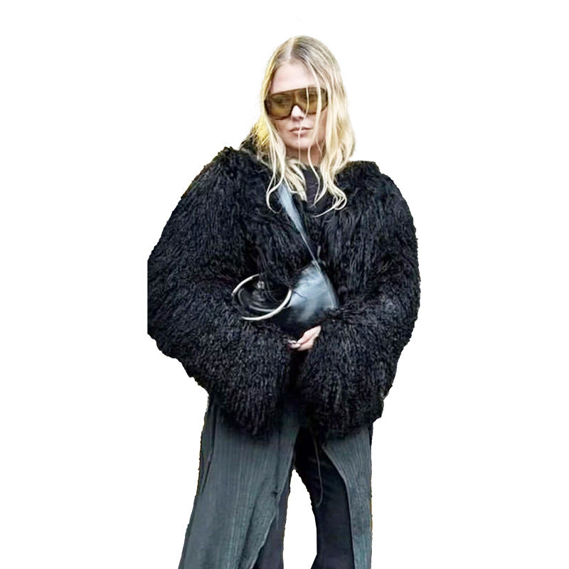 Women's Fur Fashion Temperament Warm Long Sleeves Coats