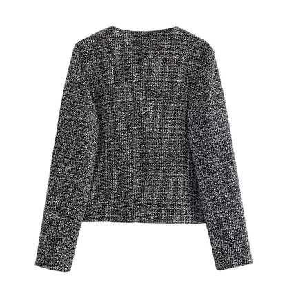 Women's Autumn Round Neck Assorted Colors Button Coats