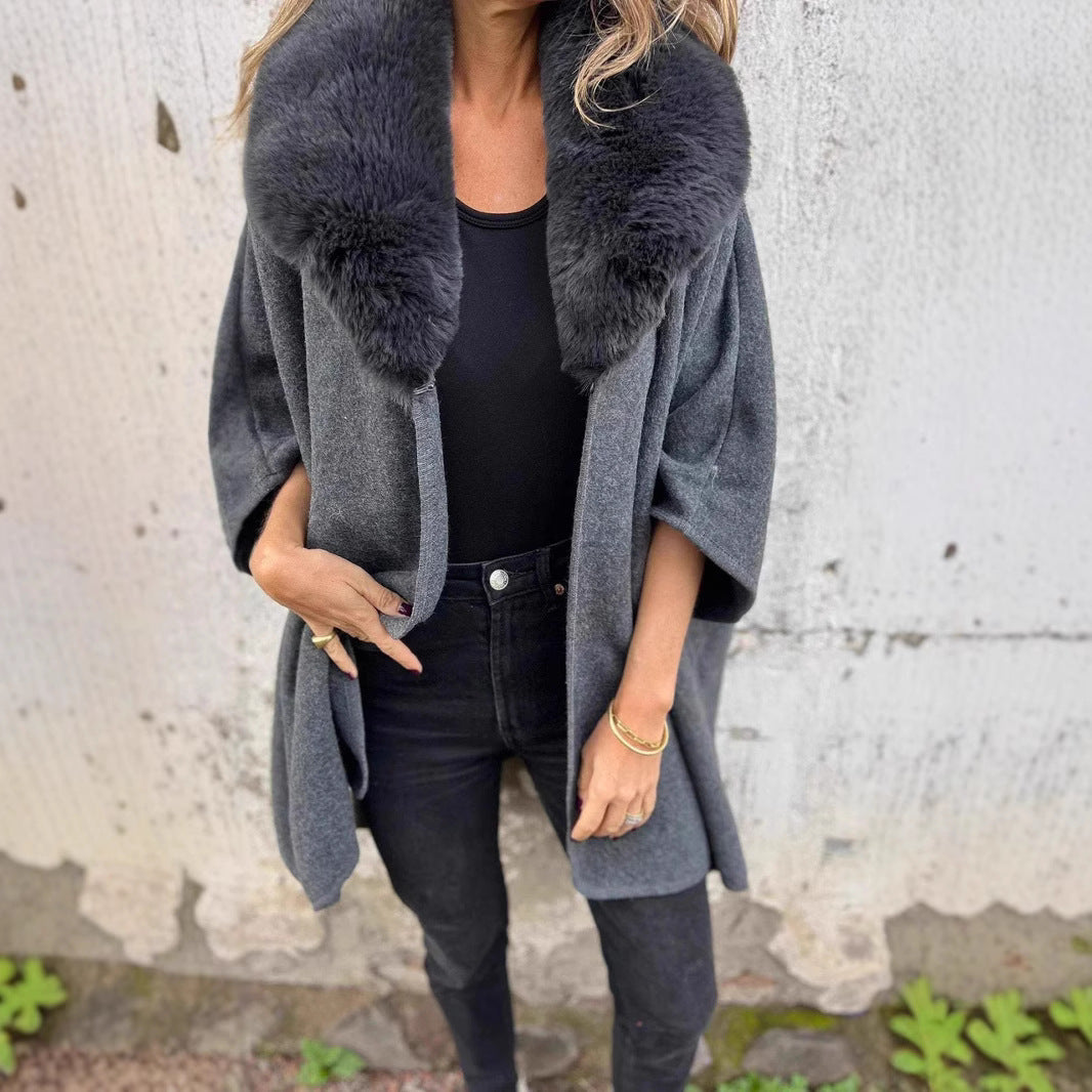 Women's Loose Long Sleeve Large Lapel Fur Coats