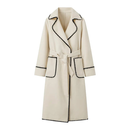 Women's Warm Long Sleeves Lapel Woolen Coats