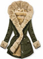 Women's Cool Drawstring Cashmere Fur Collar Jackets