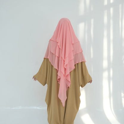 Ruffled Big Swing Headscarf Solid Color Dresses