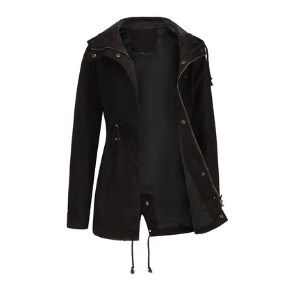 Women's Cotton Anorak Loose Solid Color Coats