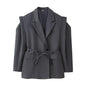 Women's Comfortable Temperament Commute Padded Shoulder Coats