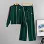 Women's Autumn Stand Collar Elegant Zipper Knitted Suits
