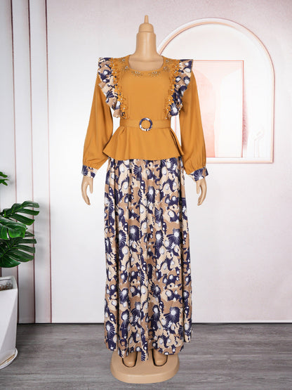 Women's African Wear Printed Dress Temperament Commute Dresses
