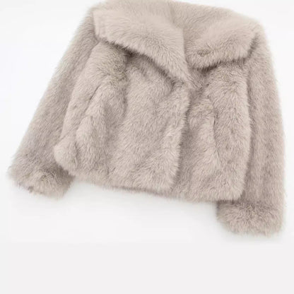 Women's Innovative French Artificial Fur Effect Coats