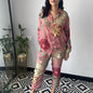 Women's Shirt Cropped Fashion Floral Printed Two-piece Suits