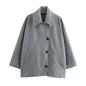 Slouchy Classic Single-breasted Lapel Loose Wool Jackets