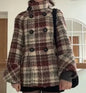 Women's Thickened Classic Style Plaid British Woolen Coats