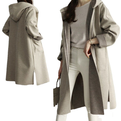 Women's Pretty Fashion Loose Wool Hooded Plus Size