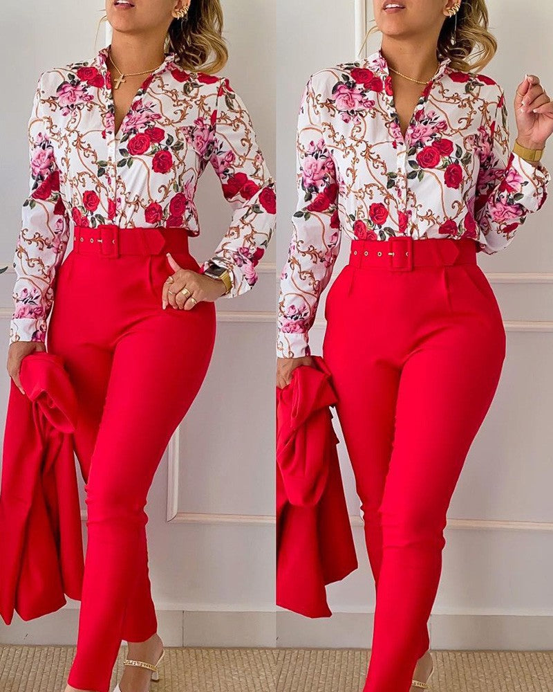 Women's Fresh Polyester Long Sleeve Fashion Casual Suits