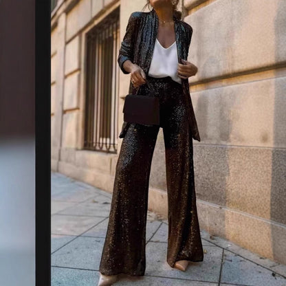 Women's High-grade Sequined Fashion Design Temperament Suits