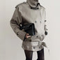 Women's Pure Color Lapel Long Sleeve Trench Coats