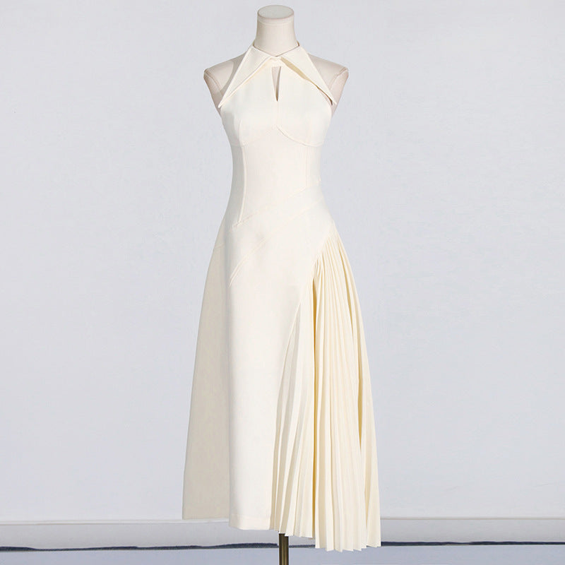 Women's Hollow Design Sleeveless Cinched Pleated Dress Dresses
