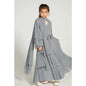 Children's Stitching Solid Color Waist Chiffon Elegant Long Dresses