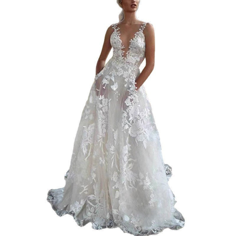 Pettiskirt Lace Bridal Dress Sexy White Wedding Dresses