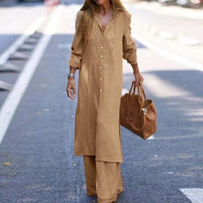 Fashion Holiday Casual Shirt Long Sleeve Suits