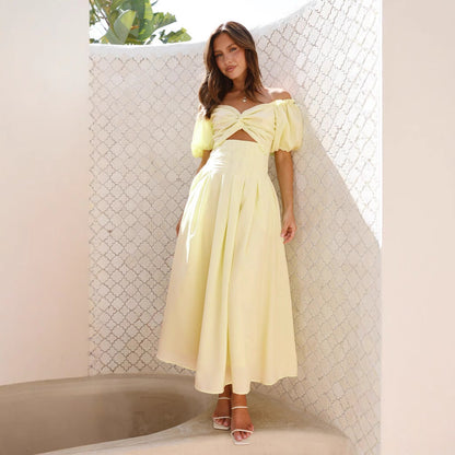 Women's Cutout High-grade Slim Fit Backless Vacation Style Dresses