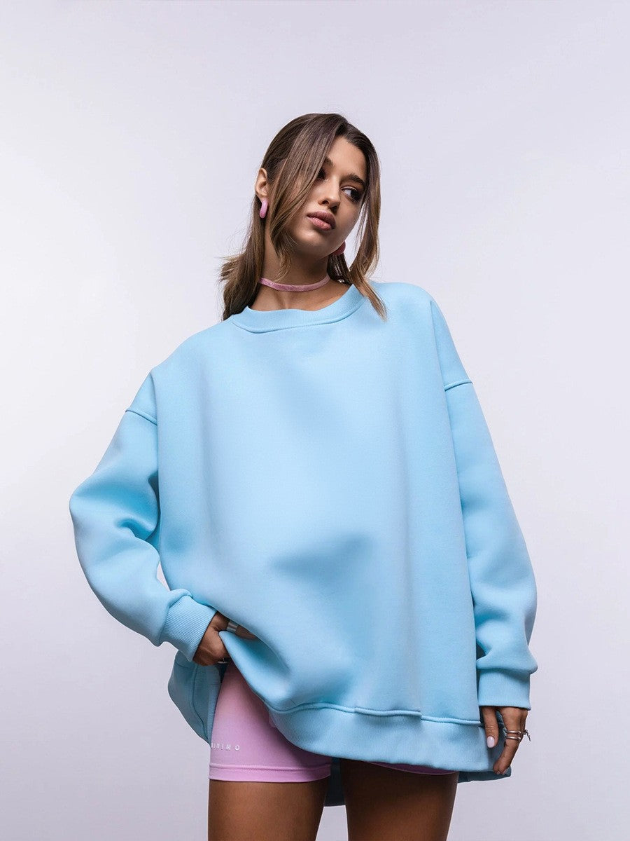Women's Solid Color Round Neck Winter Polar Sweaters
