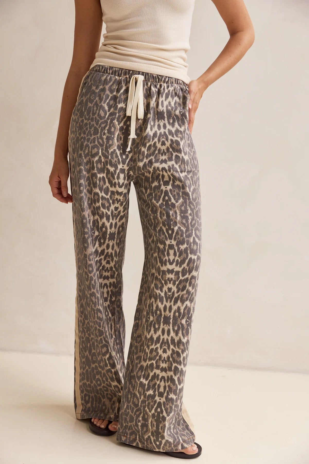Casual Retro Leopard Print Lapel Loose Suits