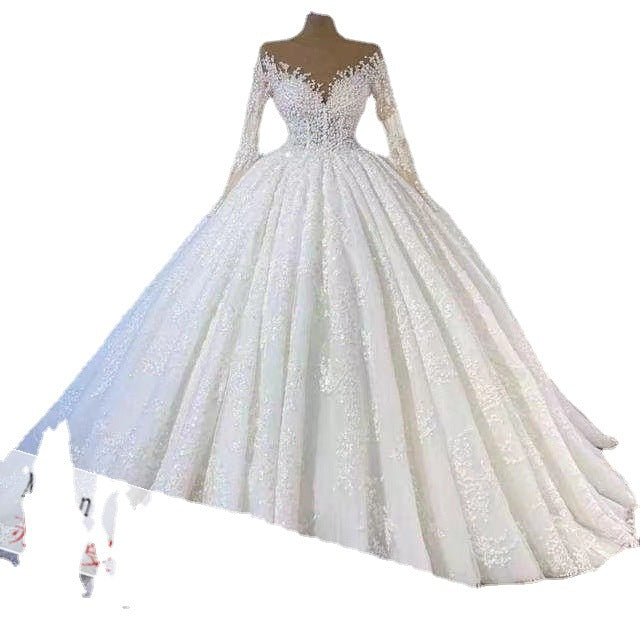 Dress African Bridal Lace Long Sleeve Wedding Dresses