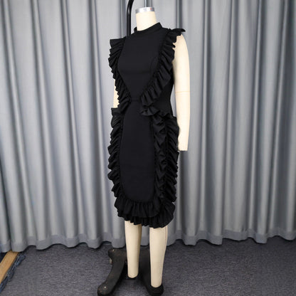 Women's Collar Fungus Small Gathers Party Dress Fashion Wear Dresses
