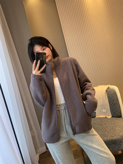 Composite Veet Lamb Fur Windproof Thickening Stand Jackets