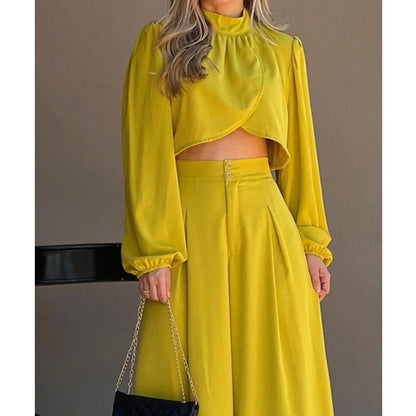 Women's Temperament Commute Irregular High Waist Wide Suits