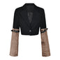 Women's Contrast Color Patchwork Denim Autumn Design Coats