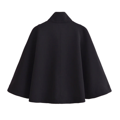 Autumn Pocket Decoration Versatile Long Sleeve Soft Cloak Coats