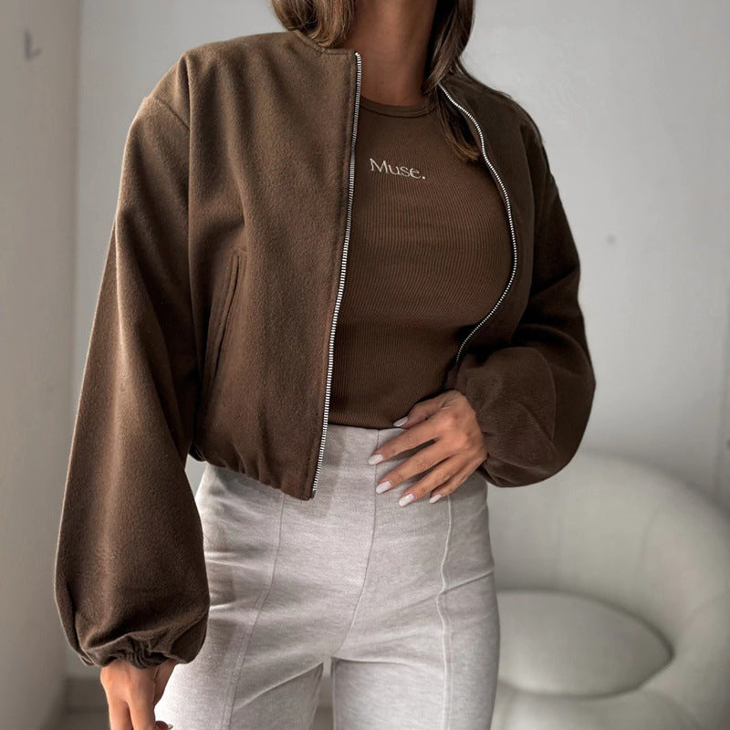 Women's Durable Fashion Woolen Stand Collar Jackets