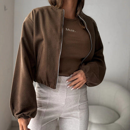 Women's Durable Fashion Woolen Stand Collar Jackets