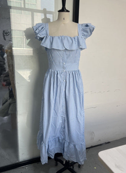 Sleeves Ruffled Dress Fresh Sweet Style Dresses