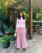 Women's Spring Half Turtleneck Fashion Temperament Bandage Long Two-piece Suits