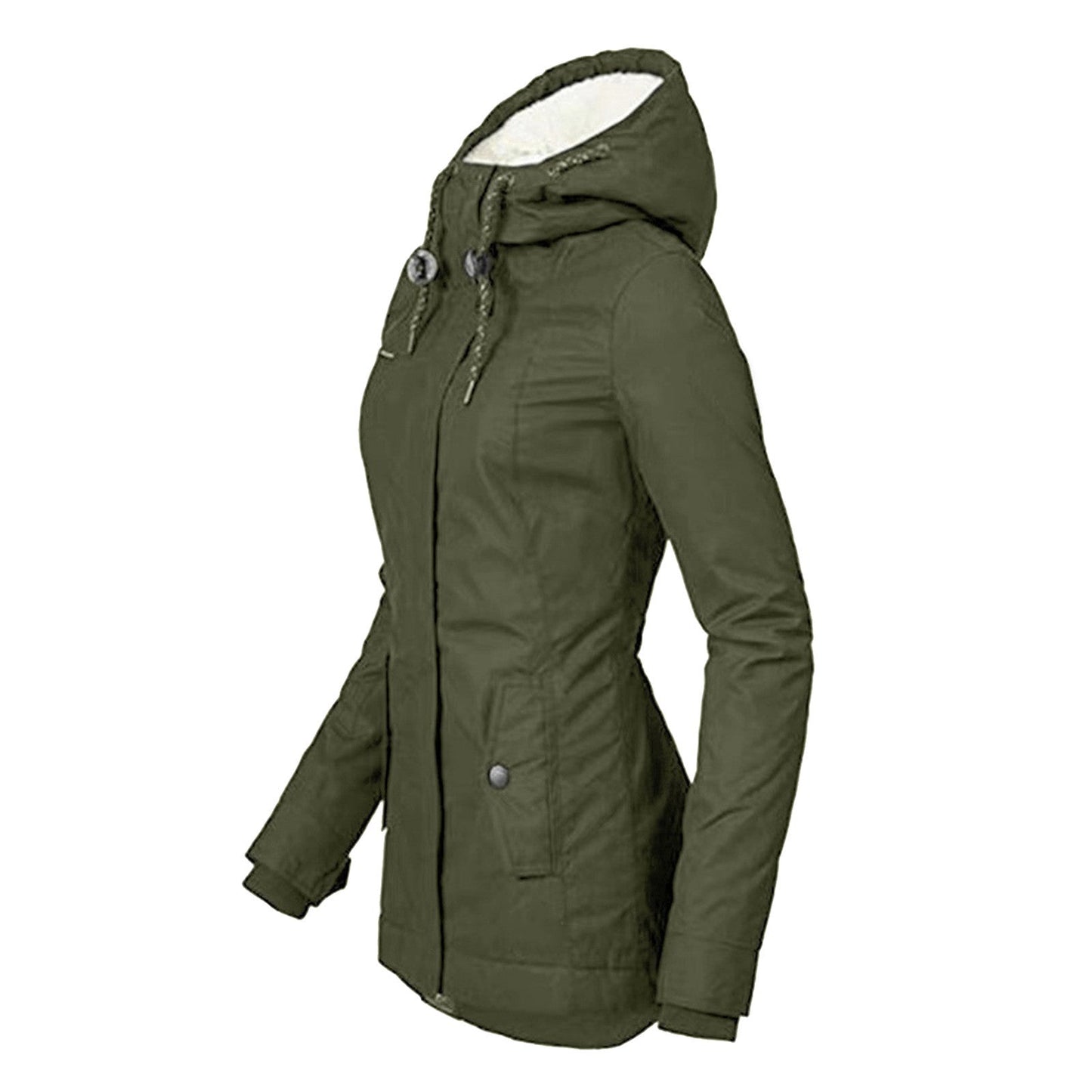 Women's Long Sleeve Zipper Pocket Thickened Colors Coats