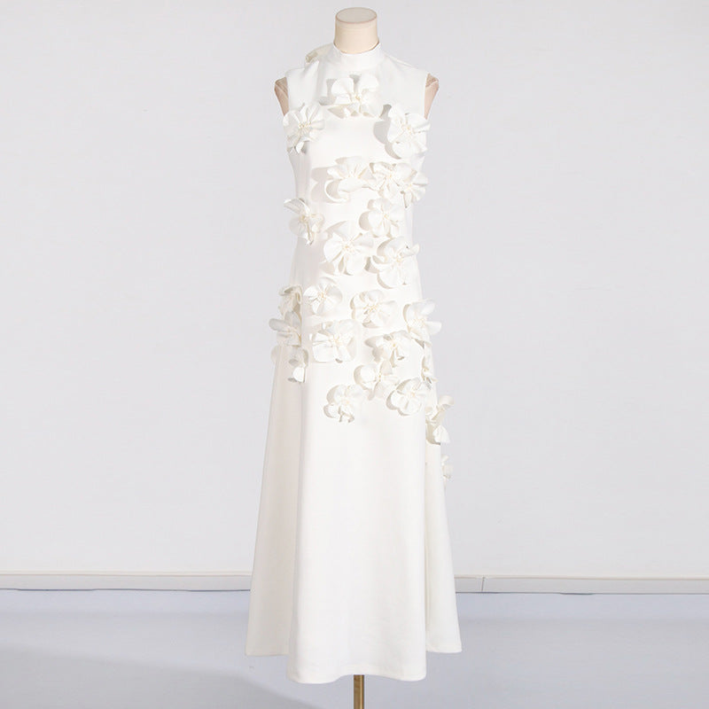 Women's Three-dimensional Flower A- Line Dress Patchwork Dresses