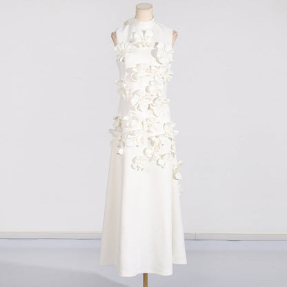 Women's Three-dimensional Flower A- Line Dress Patchwork Dresses