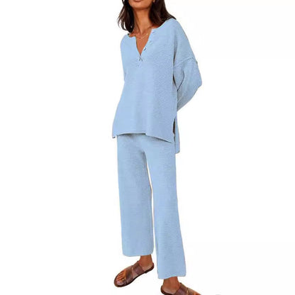 Women's Casual Two-piece Solid Color Fashion Suits