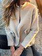 Women's Casual Zipper Woolen Tether Pocket Solid Coats