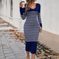 Women's Slim Fit Sexy Deep V Contrast Sweaters